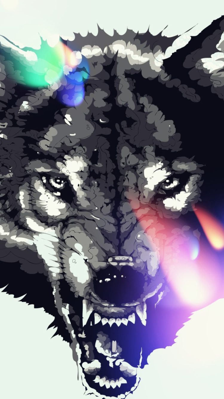 Wolf Art wallpaper 750x1334