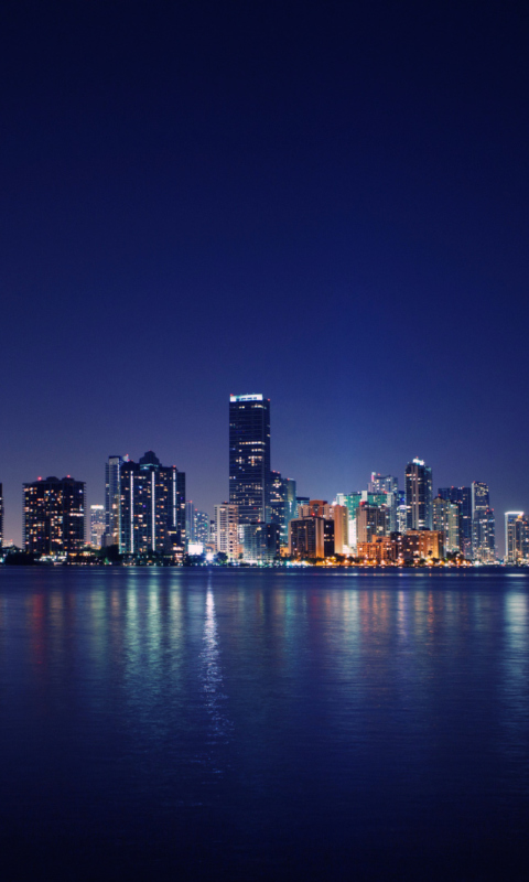 Das Miami Skyline Night Wallpaper 480x800