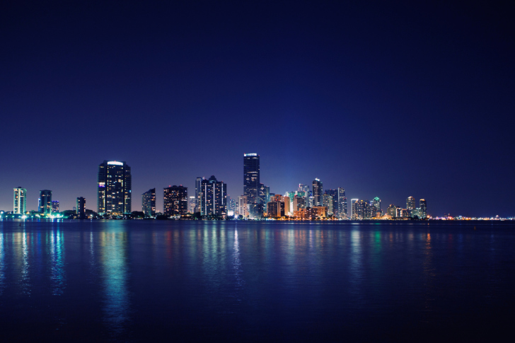 Miami Skyline Night wallpaper