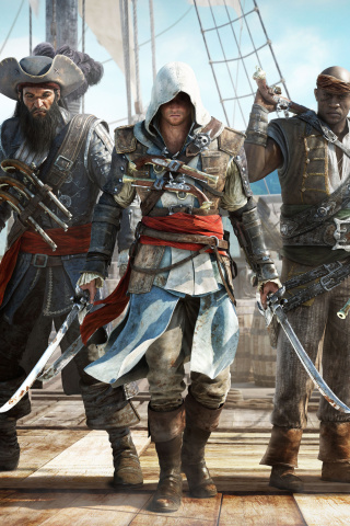 Das Assassins Creed IV Black Flag Wallpaper 320x480