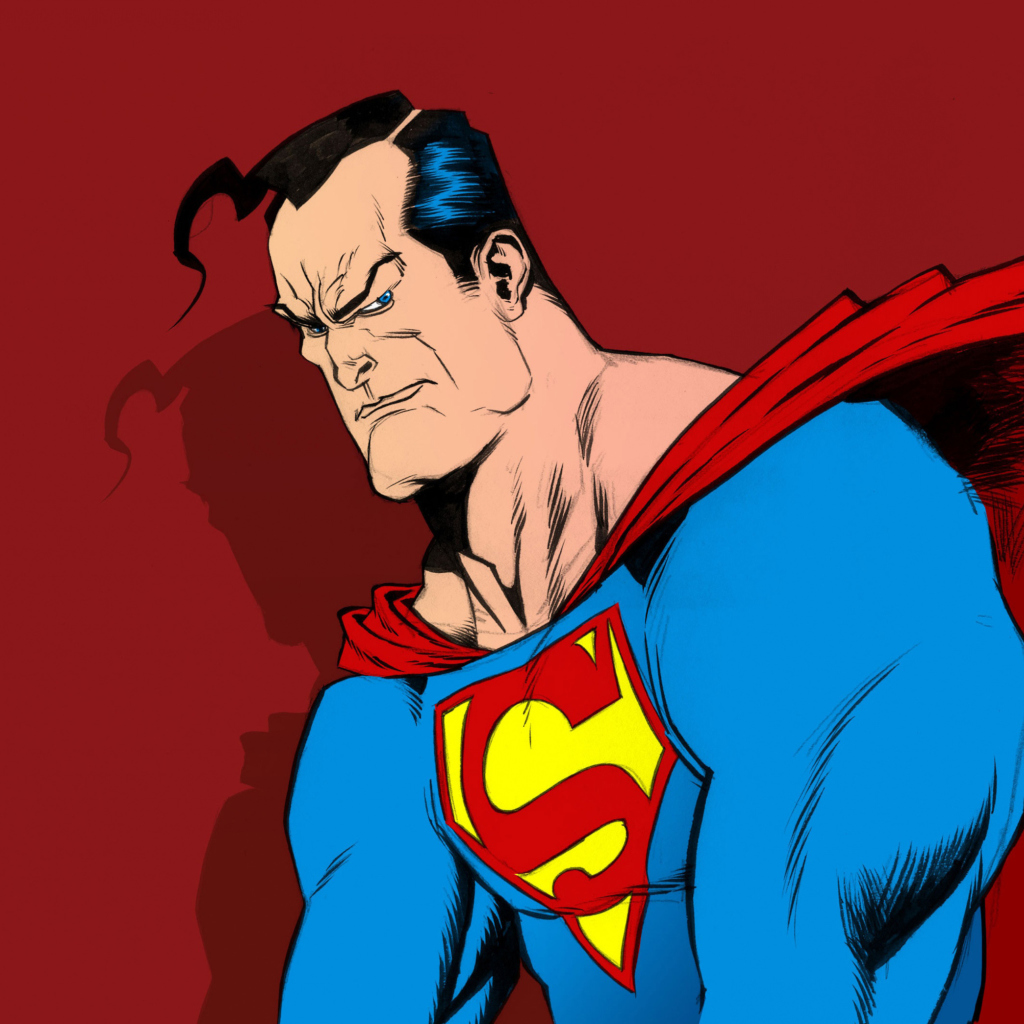Das Superman Comic Art Wallpaper 1024x1024