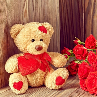 Brodwn Teddy Bear Gift for Saint Valentines Day - Fondos de pantalla gratis para iPad