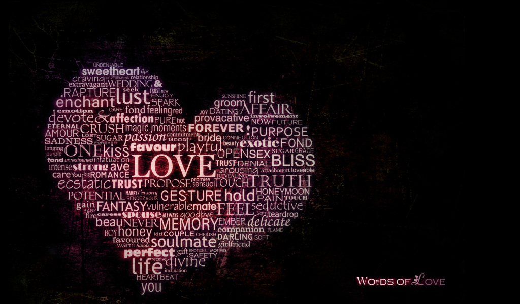 Words Of Love wallpaper 1024x600
