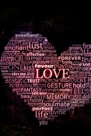 Das Words Of Love Wallpaper 320x480
