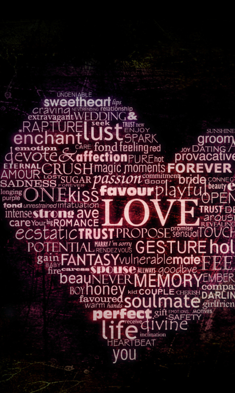 Das Words Of Love Wallpaper 480x800
