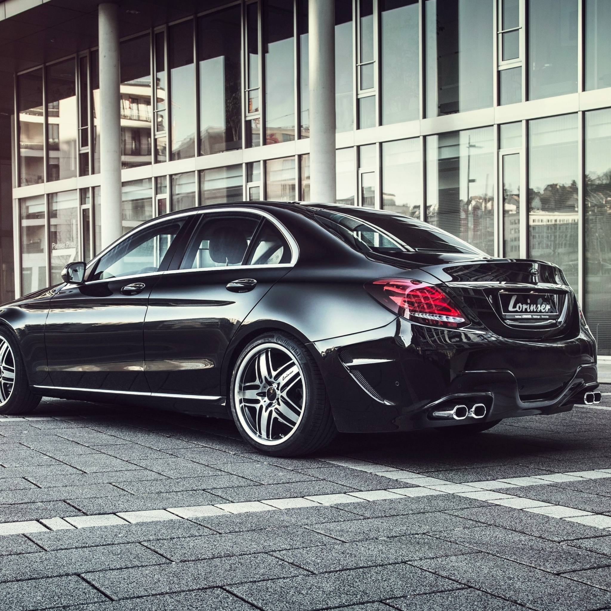 Mercedes C Klasse W205 Black Tuning wallpaper 2048x2048