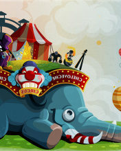 Das Circus with Elephant Wallpaper 176x220