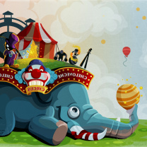Das Circus with Elephant Wallpaper 208x208