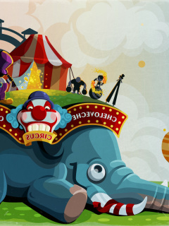 Das Circus with Elephant Wallpaper 240x320