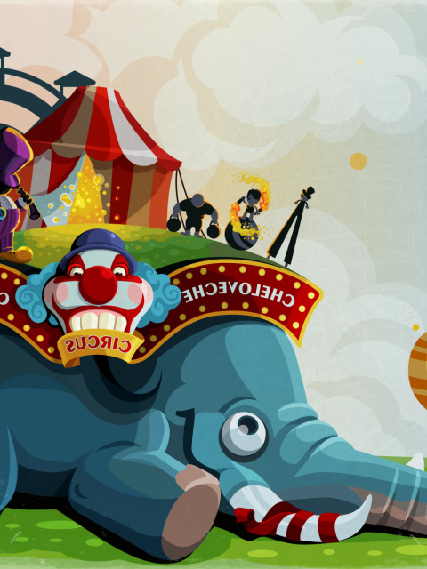 Circus with Elephant wallpaper 480x640
