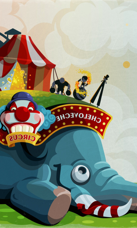 Screenshot №1 pro téma Circus with Elephant 480x800