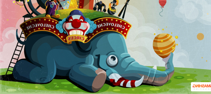 Das Circus with Elephant Wallpaper 720x320