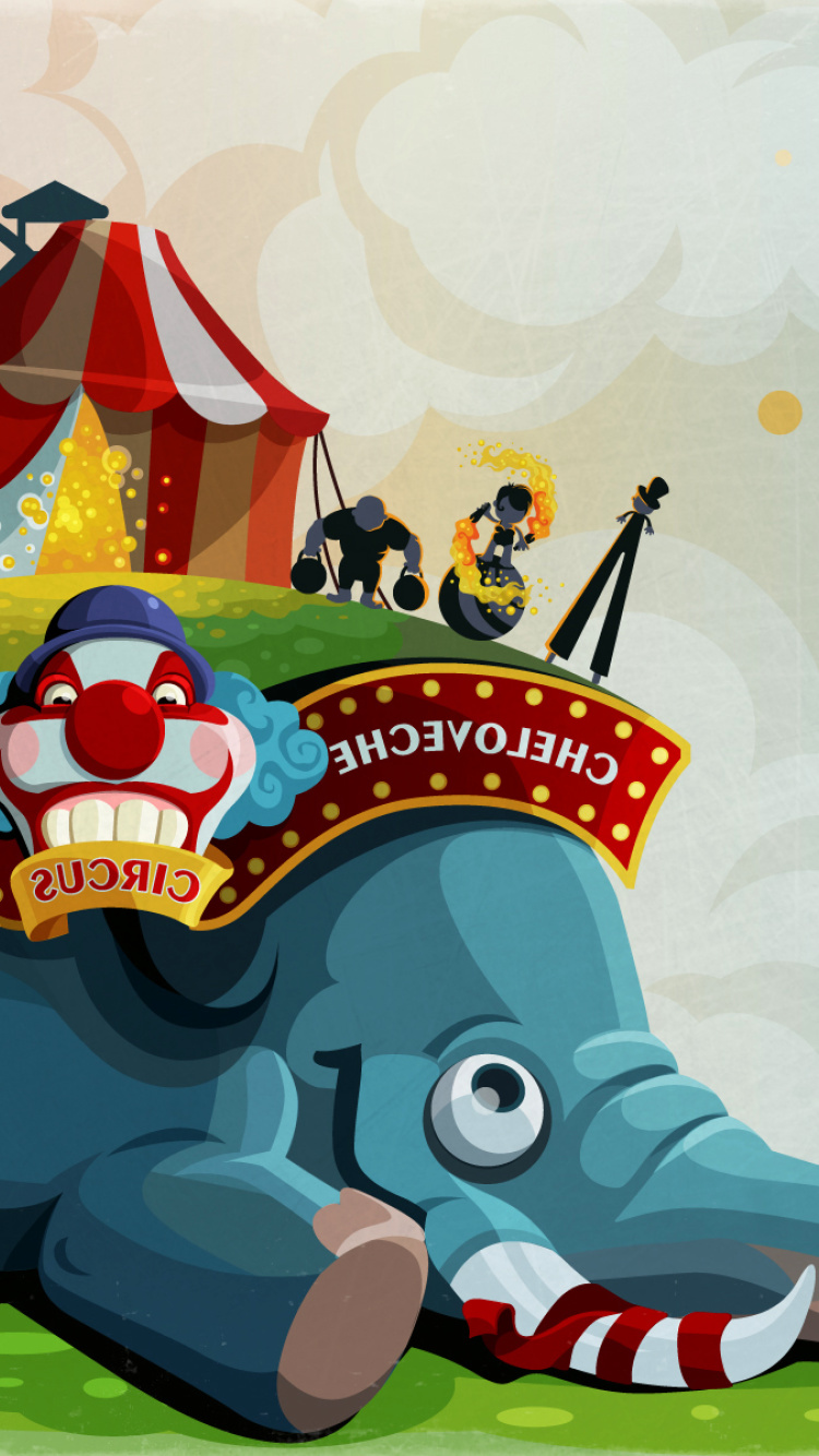Circus with Elephant wallpaper 750x1334