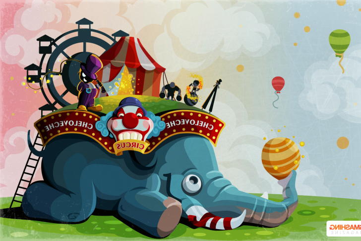 Circus with Elephant wallpaper