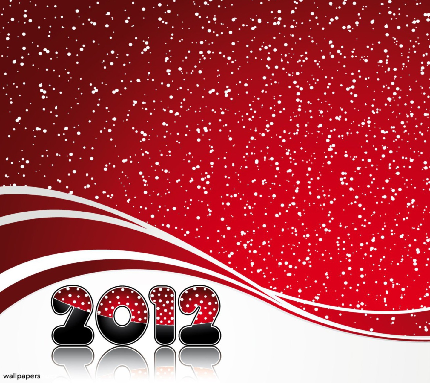 Das Red Snow New Year Wallpaper 1440x1280