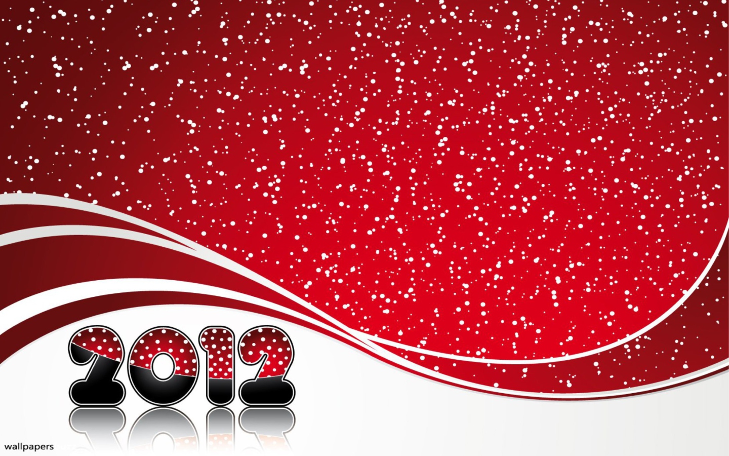 Das Red Snow New Year Wallpaper 1440x900