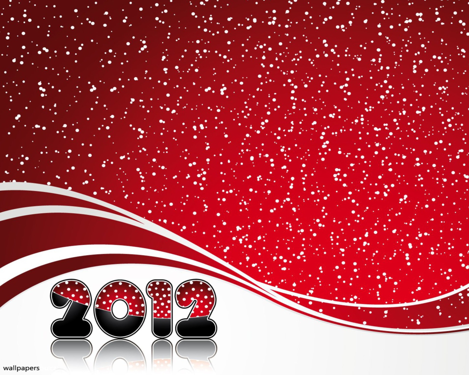Red Snow New Year wallpaper 1600x1280