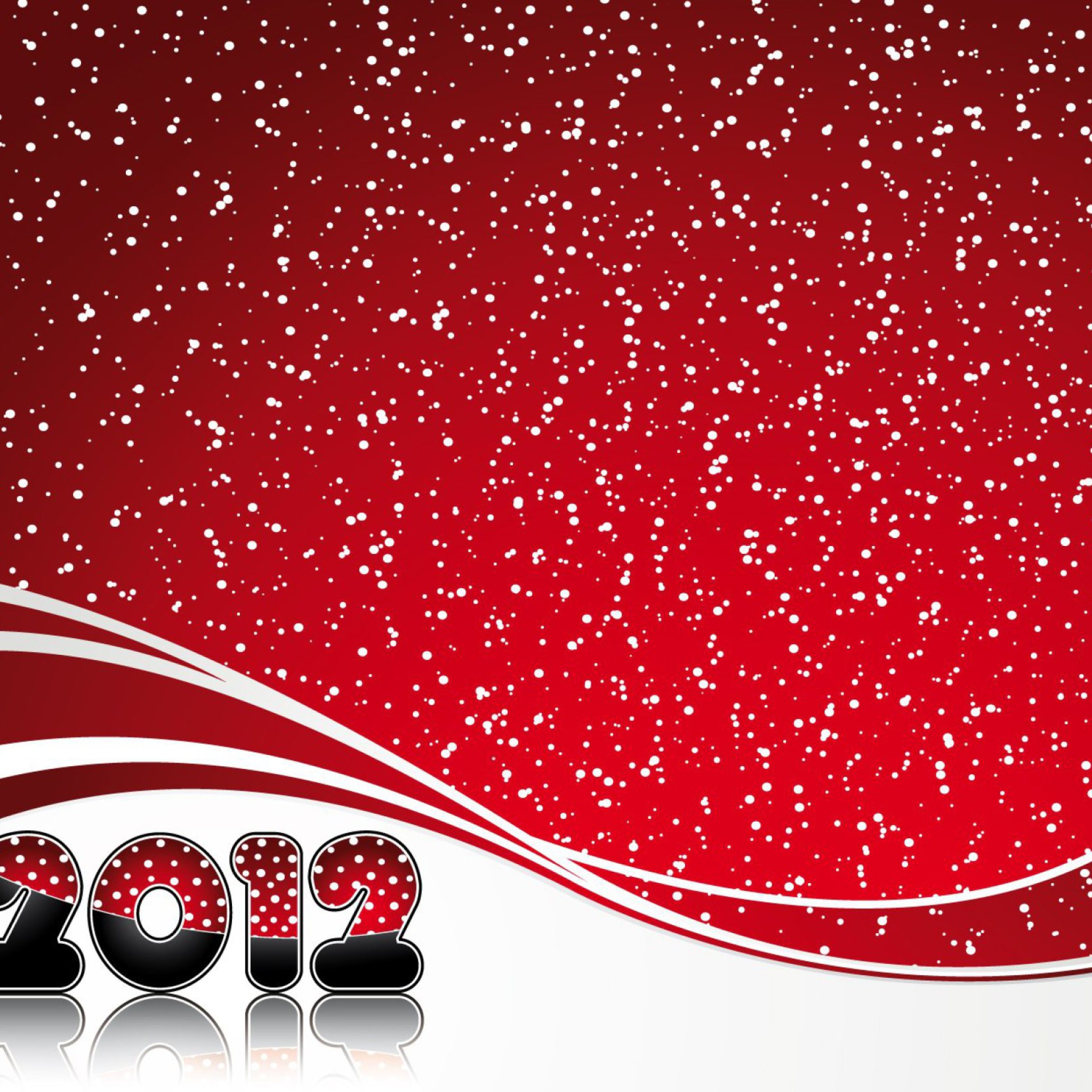 Fondo de pantalla Red Snow New Year 2048x2048