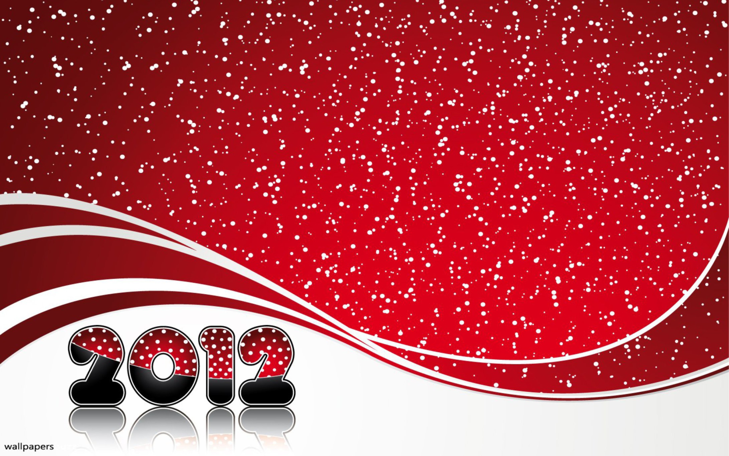 Red Snow New Year wallpaper 2560x1600