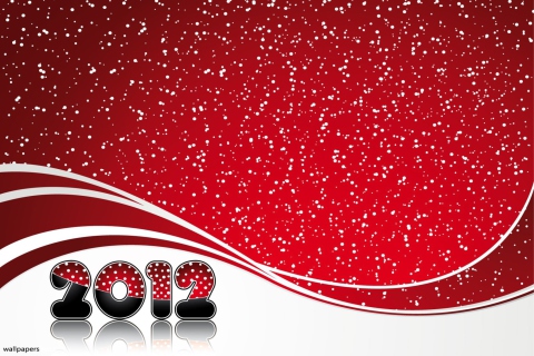 Das Red Snow New Year Wallpaper 480x320