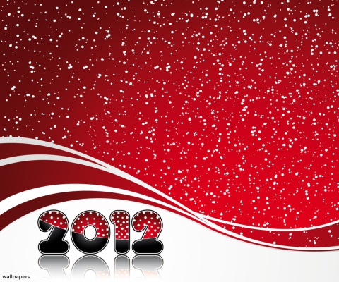 Das Red Snow New Year Wallpaper 480x400