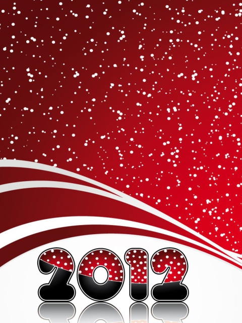 Red Snow New Year wallpaper 480x640
