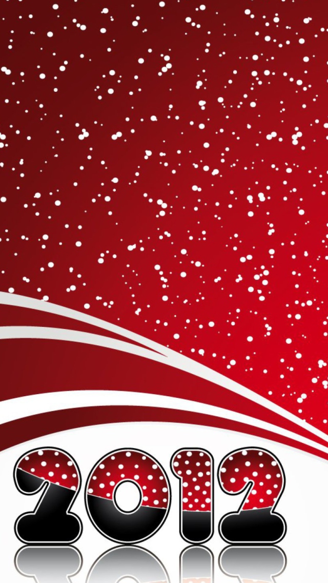 Fondo de pantalla Red Snow New Year 640x1136