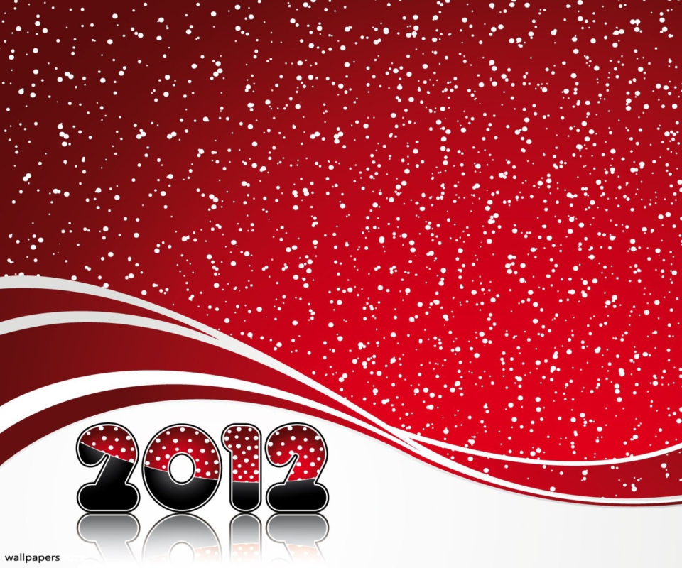 Das Red Snow New Year Wallpaper 960x800