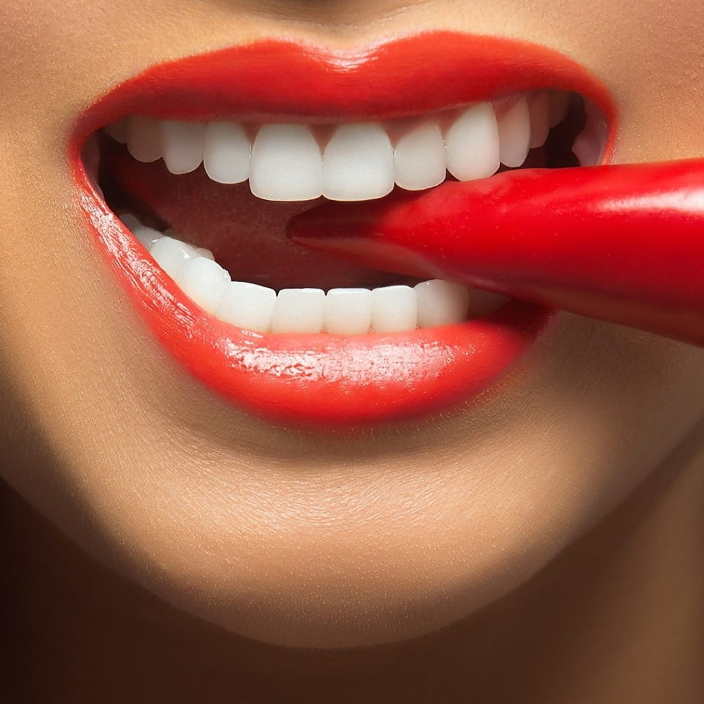 Spicy pepper and lips wallpaper 1024x1024