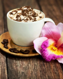 Coffee beans and flower wallpaper 128x160