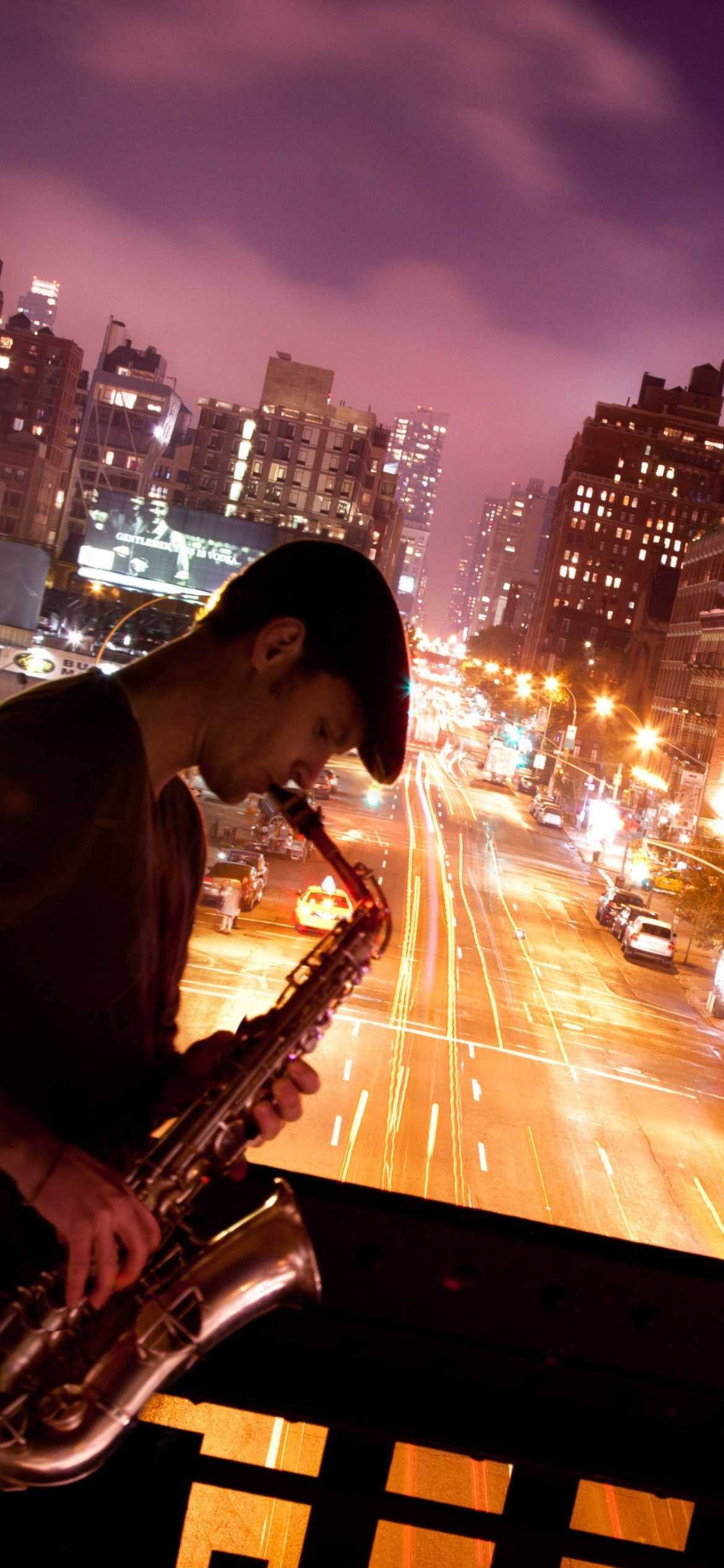 Jazz and Saxophone Player wallpaper 1170x2532
