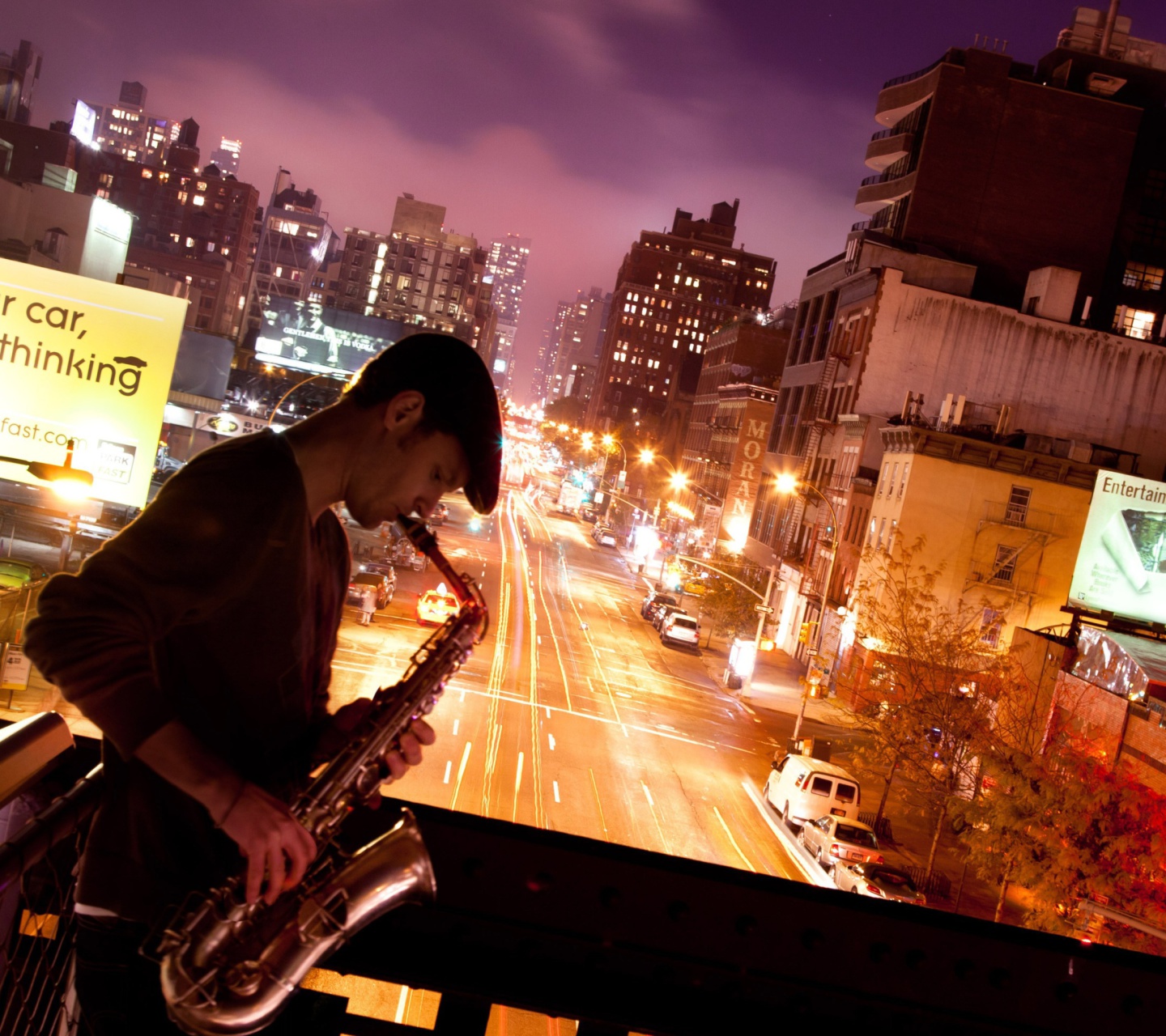 Das Jazz and Saxophone Player Wallpaper 1440x1280