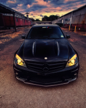 Black Mercedes C63 wallpaper 176x220