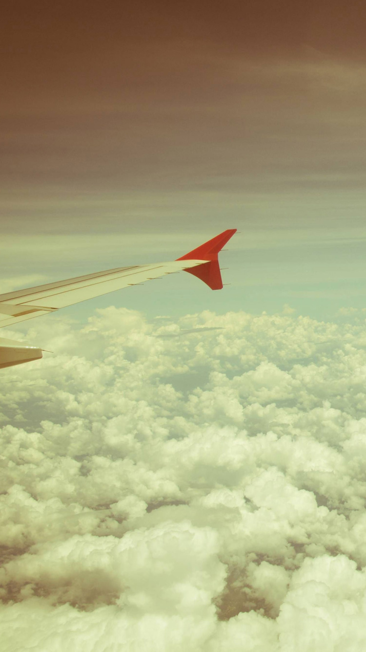 Airplane wing wallpaper 750x1334