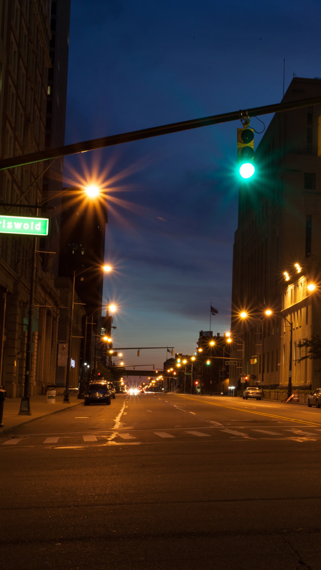 Fondo de pantalla USA Roads Detroit Michigan Night Street Cities 1080x1920