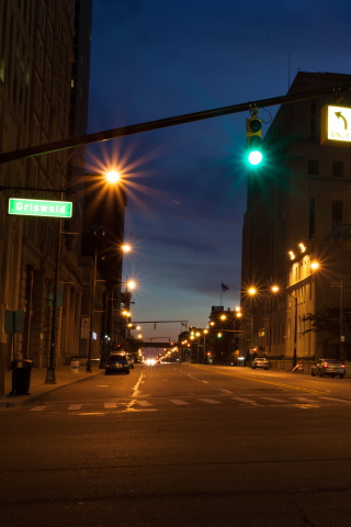 USA Roads Detroit Michigan Night Street Cities screenshot #1 320x480