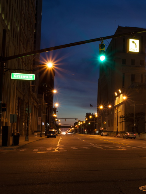 Sfondi USA Roads Detroit Michigan Night Street Cities 480x640