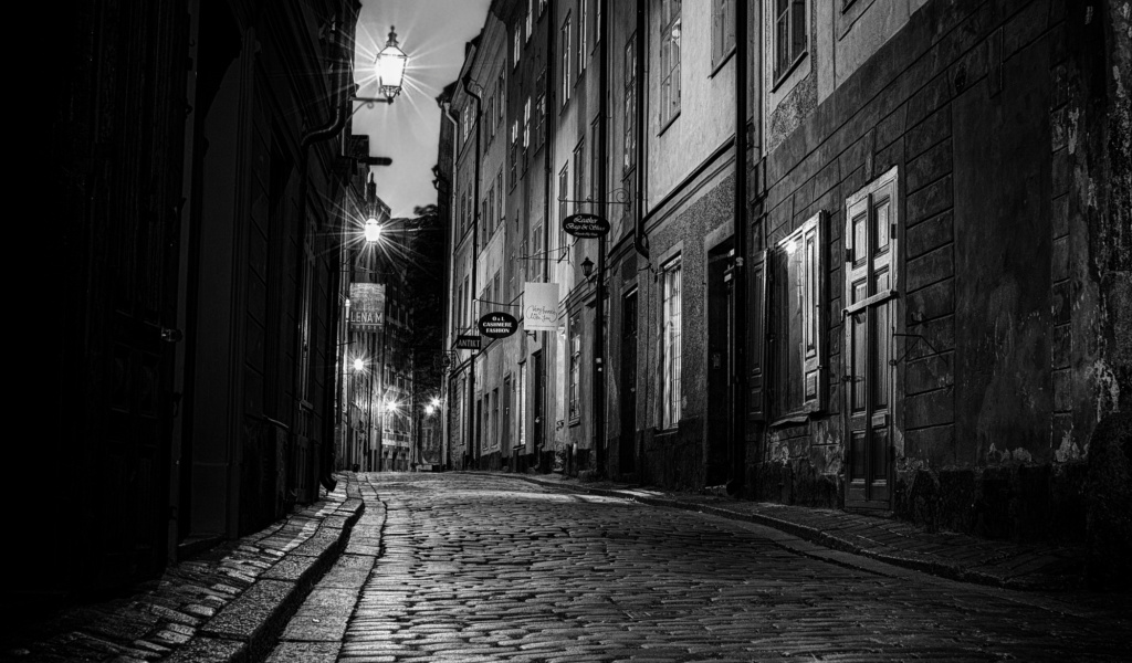 Das Sverige, Sett paving street in Stockholm Wallpaper 1024x600