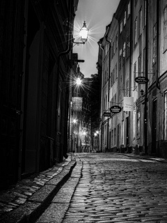 Das Sverige, Sett paving street in Stockholm Wallpaper 240x320