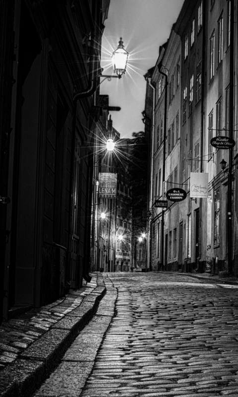 Sverige, Sett paving street in Stockholm wallpaper 480x800