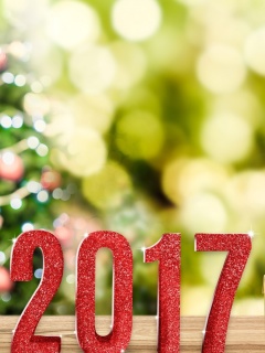 Sfondi 2017 New Year with Gold Gift 240x320
