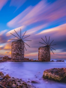 Обои Windmills in Greece Mykonos 132x176
