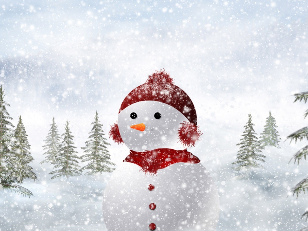 Snowman wallpaper 1280x960