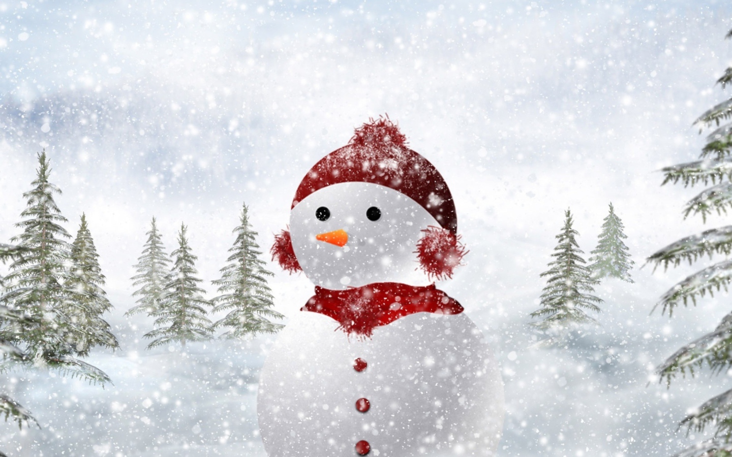 Screenshot №1 pro téma Snowman 1440x900