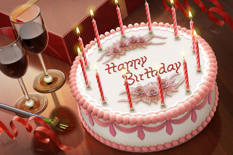 Das Happy Birthday Cake Wallpaper 480x320