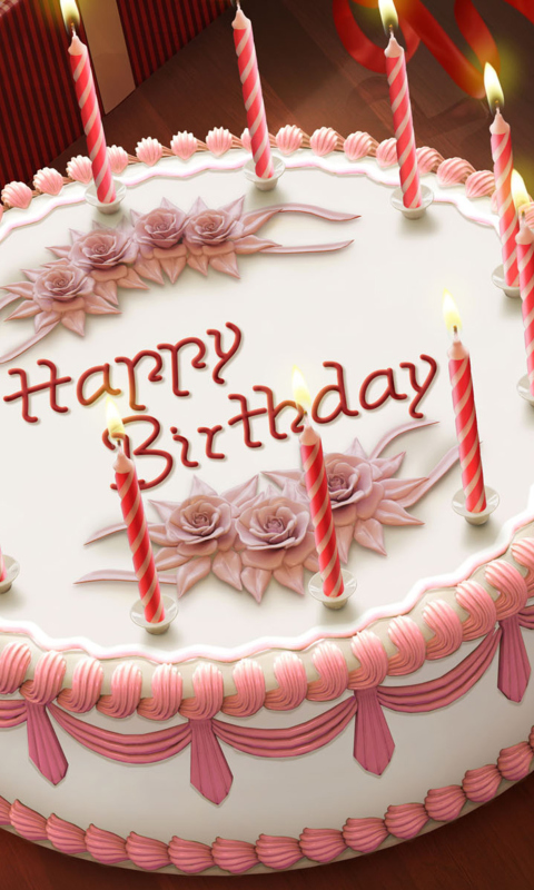 Обои Happy Birthday Cake 480x800