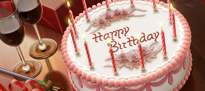 Happy Birthday Cake wallpaper 720x320