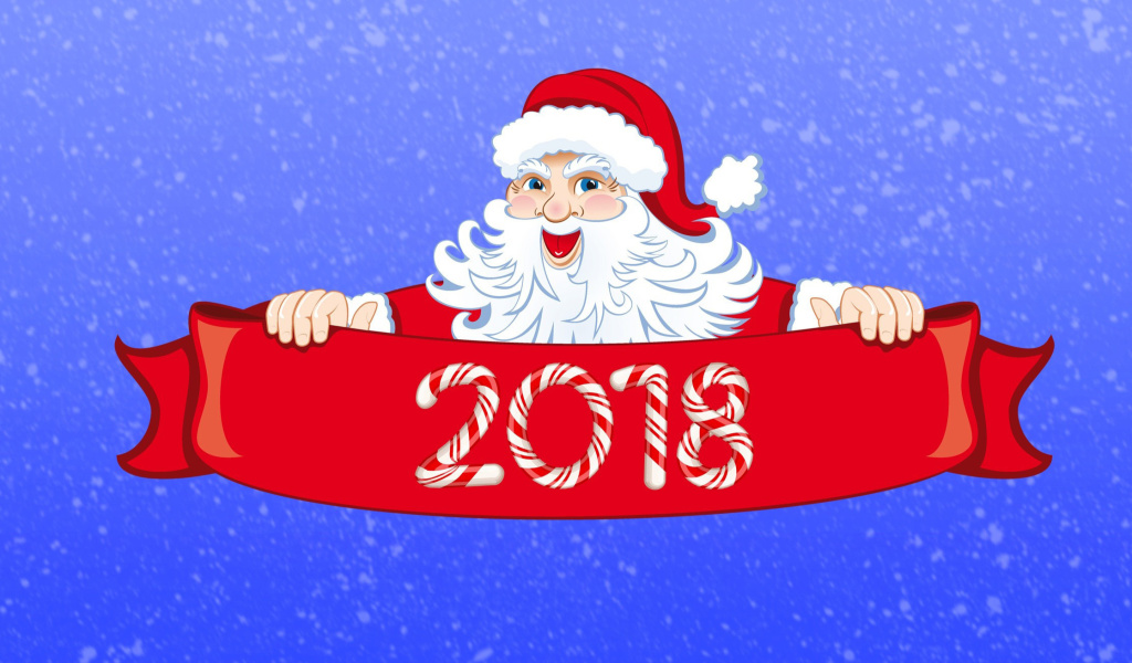 Das Santa Claus 2018 Greeting Wallpaper 1024x600