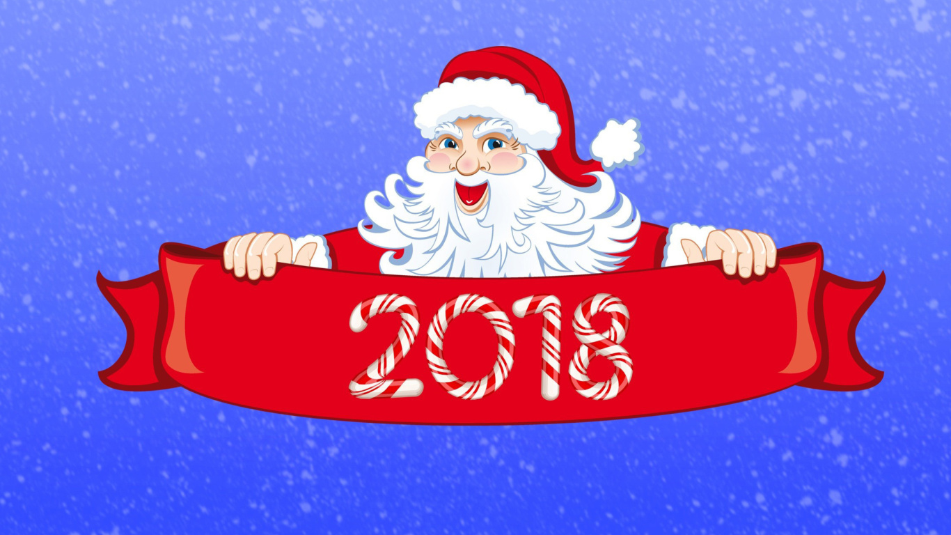 Fondo de pantalla Santa Claus 2018 Greeting 1366x768