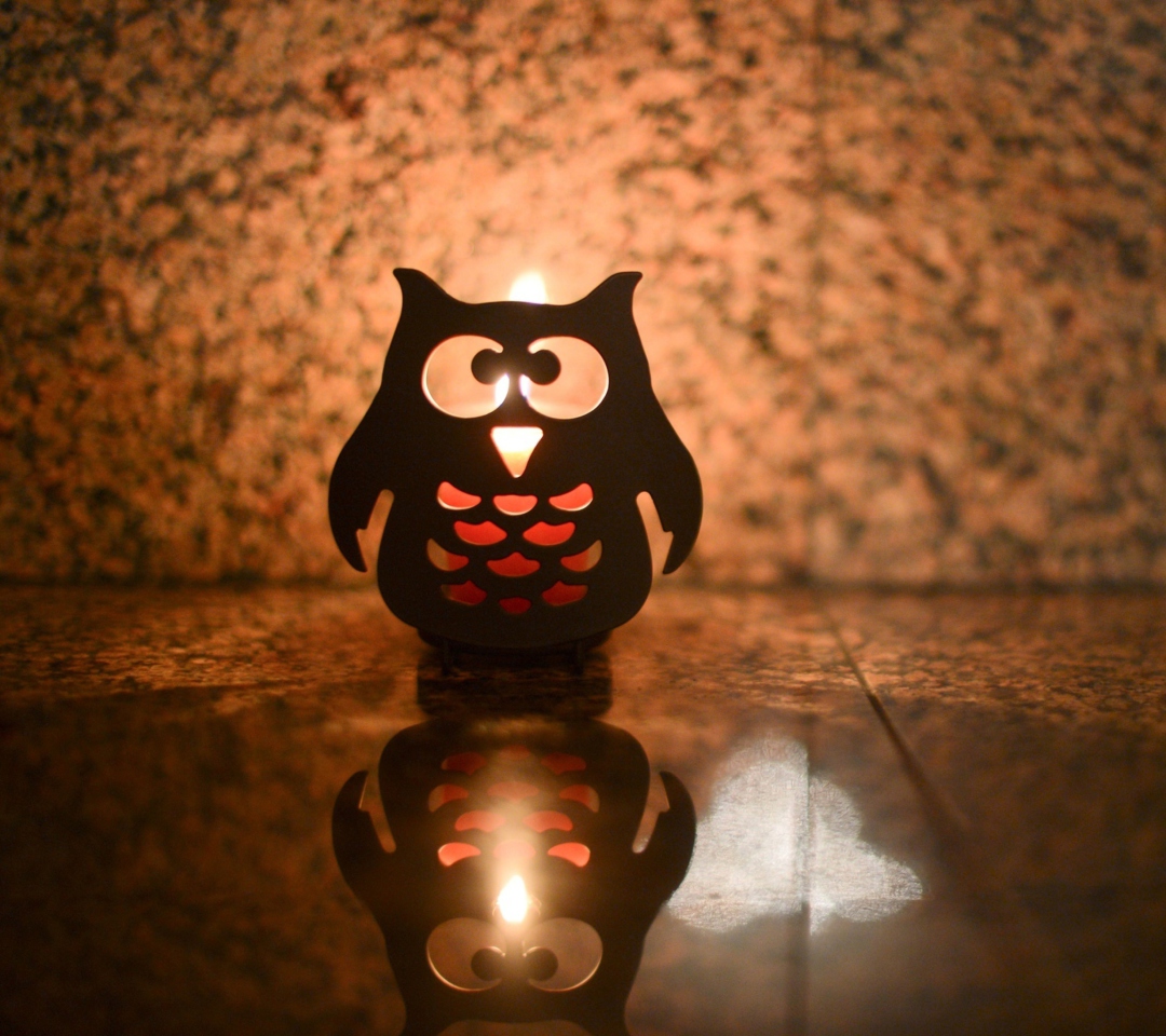 Fondo de pantalla Owl Candle 1080x960